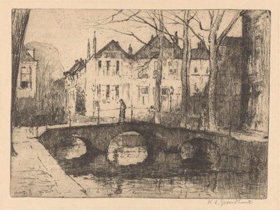 Forja água em Haia de Willem Adrianus Grondhout (signed by artist)