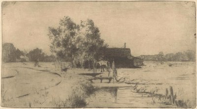 Estábulo no Binckhorst em Haia de Willem Adrianus Grondhout (signed by artist)