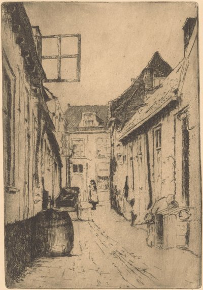 Rua em Voorburg (título original sobre o objecto) de Willem Adrianus Grondhout (signed by artist)