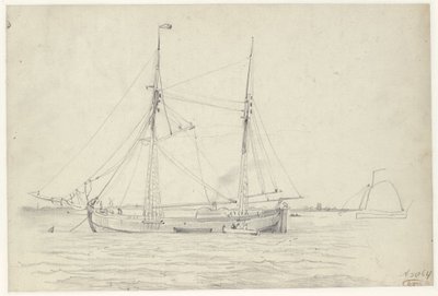 Navio sobre a água de Willem Anthonie van Deventer
