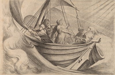 Caesar Crossing Stormy Seas, 1634. de Willem Basse