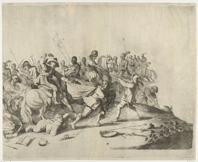 Luta entre cavaleiros e soldados a pé de Willem Basse