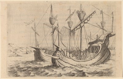 A Marinha de Hannibal lutando contra os Rhodianos de Willem Basse