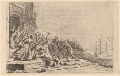 Os Seguidores de Sólon Defendendo o Templo de Vênus de Willem Basse