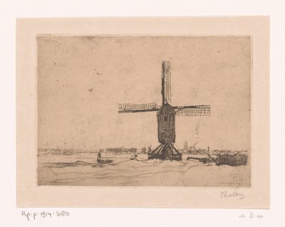 Moinho Do Hambúrguer Moinho de vento perto de Doesburg (título original) de Willem Bastiaan Tholen (signed by artist)
