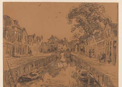 Canal com casas antigas de Willem Bastiaan Tholen