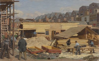 Casas em construção, 1895. de Willem Bastiaan Tholen
