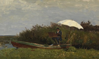 Paul Gabriël trabalha em um barco. 1882 de Willem Bastiaan Tholen