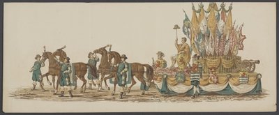 Procissão delft de 1862, terceiro grupo
Fourth Lustrum of the Royal Academy at Delft - Ao. 1862 - Desfile com fantasia (título da série sobre o objecto) de Willem Bernardus IJzerdraat
