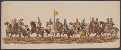 Procissão delft de 1862, primeiro grupo
Fourth Lustrum of the Royal Academy at Delft - Ao. 1862 - Desfile com fantasia (título da série sobre o objecto) de Willem Bernardus IJzerdraat