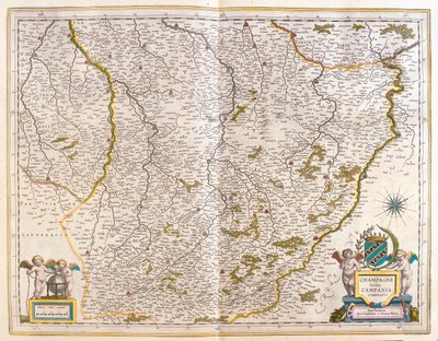 Champagne, em "Theatrum Orbis Terrarum, sive Atlas Novus" de Willem Blaeu, Amesterdão de Willem Blaeu