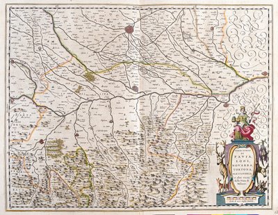 Cidades de: Pavia, Lodi, Novara, Tortona, Itália "Theatrum Orbis Terrarum, sive Atlas Novus" de Willem Blaeu, Amesterdão de Willem Blaeu