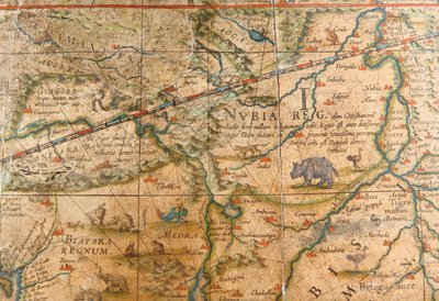 Detalhe da África de um globo terrestre 1645-48 de Willem Blaeu