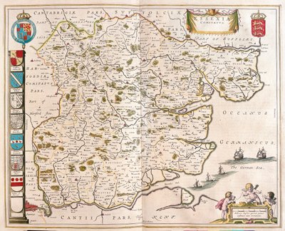 Essex, em "Theatrum Orbis Terrarum, sive Atlas Novus" de Willem Blaeu, Amesterdão de Willem Blaeu