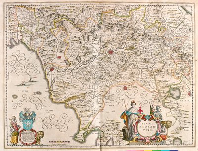 Florença, Itália, em "Theatrum Orbis Terrarum, sive Atlas Novus" de Willem Blaeu, Amesterdão de Willem Blaeu