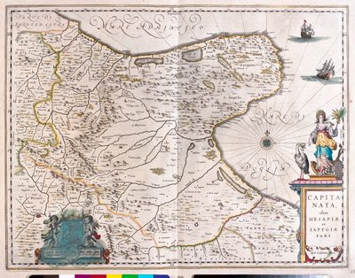 Foggia, Itália, em "Theatrum Orbis Terrarum, sive Atlas Novus" de Willem Blaeu, Amesterdão de Willem Blaeu
