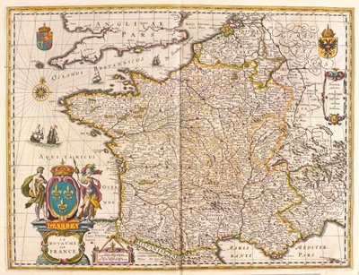França, em "Theatrum Orbis Terrarum, sive Atlas Novus" de Willem Blaeu, Amesterdão de Willem Blaeu