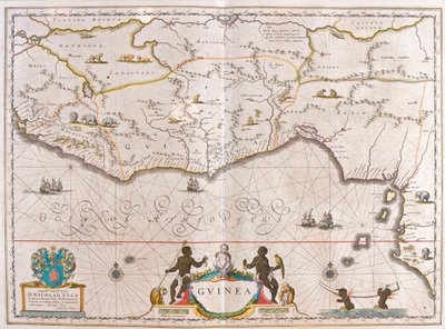 Guiné, em "Theatrum Orbis Terrarum, sive Atlas Novus" de Willem Blaeu, Amesterdão de Willem Blaeu