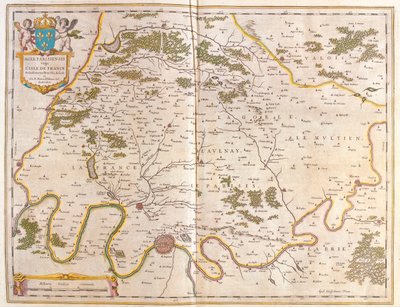 Ilha de França, em "Theatrum Orbis Terrarum, sive Atlas Novus" de Willem Blaeu, Amesterdão de Willem Blaeu