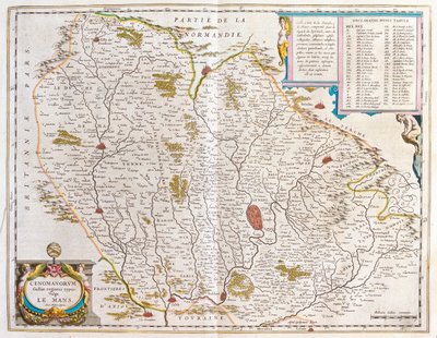 Maine, em "Theatrum Orbis Terrarum, sive Atlas Novus" de Willem Blaeu, Amesterdão de Willem Blaeu