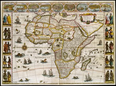 Mapa da África. Placa de um Atlas por Willem Janszoon Blaeu de Willem Blaeu