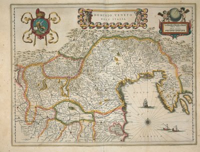 Mapa do domínio veneziano, da Regionum Italiae de Willem Blaeu, gravura de Willem Blaeu