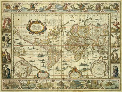 Nova Orbis Geographica ac Totius Terrarum Hydrographica, Willem Janszoon Blaeu (1571-1638), Amsterdam de Willem Blaeu