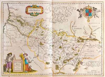 Piccardia, em "Theatrum Orbis Terrarum, sive Atlas Novus" de Willem Blaeu, Amesterdão de Willem Blaeu