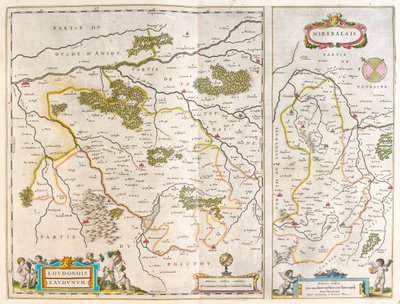 Quercy e Pirinéus - Mirebeaux, em "Theatrum Orbis Terrarum, sive Atlas Novus" de Willem Blaeu, Amesterdão de Willem Blaeu