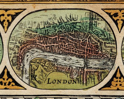 “" Representação da Cidade de Londres "" Detalhe de um mapa do mundo em "" Teatro do Mundo "" de Willem Janszoon Blaeu (1571-1638) de Willem Blaeu