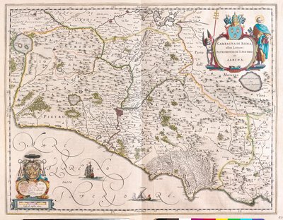 Roma, Itália, em "Theatrum Orbis Terrarum, sive Atlas Novus" de Willem Blaeu, Amesterdão de Willem Blaeu