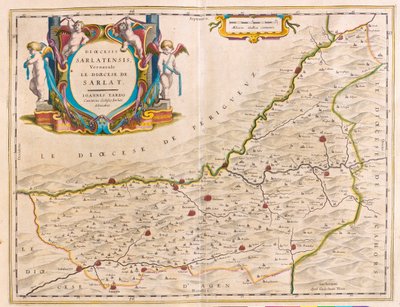Região de Sarlat-Bergerac- Couse-Ville Franche, em "Theatrum Orbis Terrarum, sive Atlas Novus" de Willem Blaeu, Amesterdão de Willem Blaeu