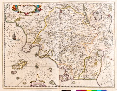 Siena, Lácio, Itália, em "Theatrum Orbis Terrarum, sive Atlas Novus" de Willem Blaeu, Amesterdão de Willem Blaeu