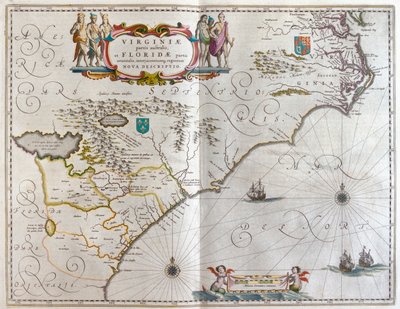 Sudeste, em "Theatrum Orbis Terrarum, sive Atlas Novus" de Willem Blaeu, Amesterdão de Willem Blaeu
