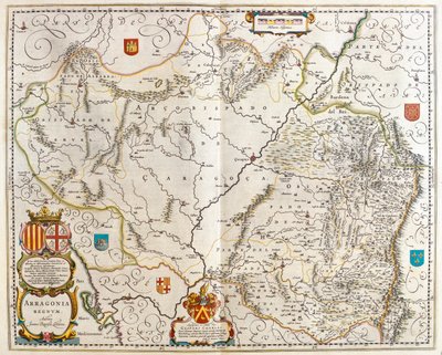 Província espanhola de Arragão, em "Theatrum Orbis Terrarum, sive Atlas Novus" de Willem Blaeu, Amesterdão de Willem Blaeu