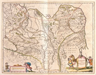 Tartária e parte setentrional da China e da Coreia, em "Theatrum Orbis Terrarum, sive Atlas Novus" de Willem Blaeu, Amesterdão de Willem Blaeu