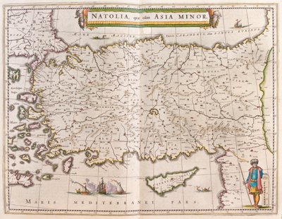 Turquia e Chipre, em "Theatrum Orbis Terrarum, sive Atlas Novus" de Willem Blaeu, Amesterdão de Willem Blaeu