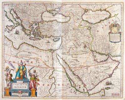 Império turco, em "Theatrum Orbis Terrarum, sive Atlas Novus" de Willem Blaeu, Amesterdão de Willem Blaeu