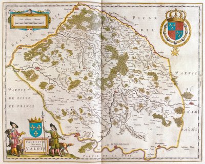 Valois, em "Theatrum Orbis Terrarum, sive Atlas Novus" de Willem Blaeu, Amesterdão de Willem Blaeu