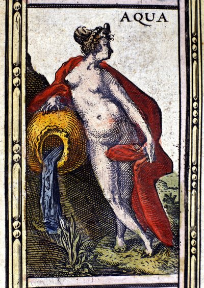 Água, um dos quatro elementos, representado no Atlas de W. Blaeu impresso em Amesterdão em 1655. de Willem Blaeu