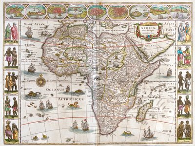 África, em "Theatrum Orbis Terrarum, sive Atlas Novus" de Willem Blaeu, Amesterdão de Willem Blaeu