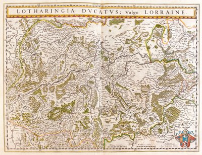 llorraine, em "Theatrum Orbis Terrarum, sive Atlas Novus" de Willem Blaeu, Amesterdão de Willem Blaeu