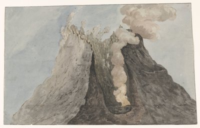 Binnenzijde van krater Etna
Vista interior da cratera do Etna (título sobre o objecto)
Viagem a Itália, Sicília e Malta - 1778 (título da série) de Willem Carel Dierkens