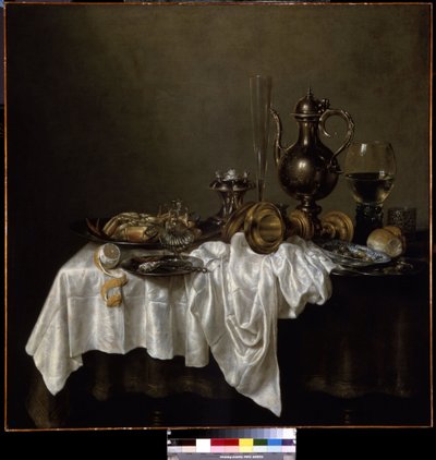 Café da manhã com lagosta. (Café da manhã com lagosta). Ainda vida. Pintura de Willem Claesz Heda (1594-1680) de Willem Claesz. Heda