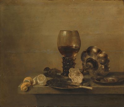 Natureza Morta com um Vidro Quebrado de Willem Claesz. Heda