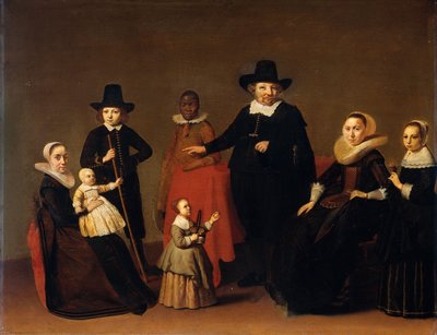 Grupo familiar com um homem negro de Willem Cornelisz Duyster