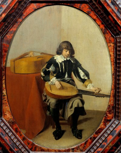 Jovem músico. Pintura de Willem Cornelisz Duyster (1600-1635) Ec. Hol. de Willem Cornelisz Duyster