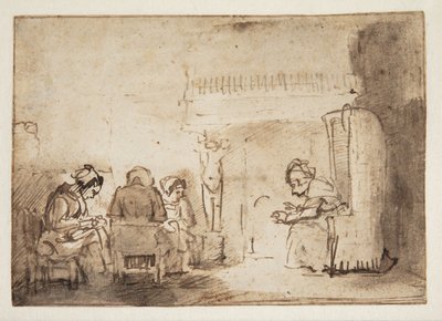As mulheres na lareira na casa de Rembrandt de Willem Drost