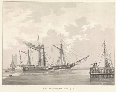 Vaporizador de radar num cais
Z.M. steamer Curaçao (título sobre o objecto) de Willem Hendrik Hoogkamer