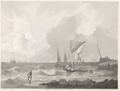 Barcos de pesca num molhe do porto de Willem Hendrik Hoogkamer